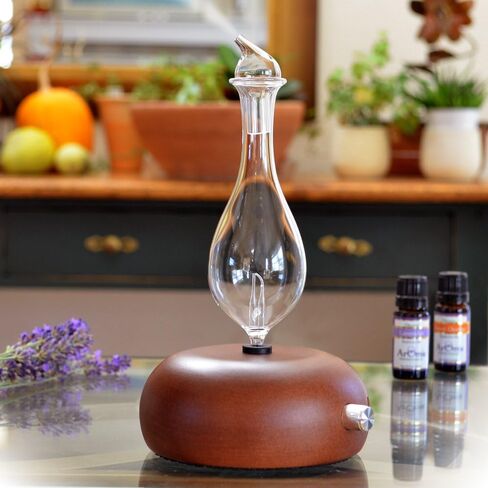 موزع روائح العلاج العطري من ArOMis - درجة احترافية - خشب وزجاج (Orbis Lux Merus)، موزع روائح الزيوت العطرية الفاخر، البخاخات، آلة البخاخات، بدون ماء in Kuwait