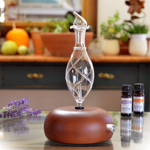 موزع روائح العلاج العطري من ArOMis - درجة احترافية - خشب وزجاج (Orbis Lux Merus)، موزع روائح الزيوت العطرية الفاخر، البخاخات، آلة البخاخات، بدون ماء in Kuwait