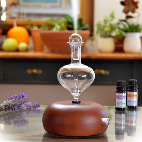 موزع روائح العلاج العطري من ArOMis - درجة احترافية - خشب وزجاج (Orbis Lux Merus)، موزع روائح الزيوت العطرية الفاخر، البخاخات، آلة البخاخات، بدون ماء in Kuwait