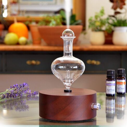 موزع روائح العلاج العطري من ArOMis - درجة احترافية - خشب وزجاج (Orbis Lux Merus)، موزع روائح الزيوت العطرية الفاخر، البخاخات، آلة البخاخات، بدون ماء in Kuwait