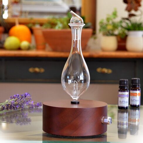 موزع روائح العلاج العطري من ArOMis - درجة احترافية - خشب وزجاج (Orbis Lux Merus)، موزع روائح الزيوت العطرية الفاخر، البخاخات، آلة البخاخات، بدون ماء in Kuwait