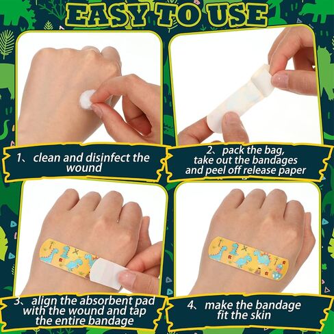 Estune 75 Pcs Kids Dinosaur Bandages,15 Styles Adhesive Cartoon in Saudi Arabia