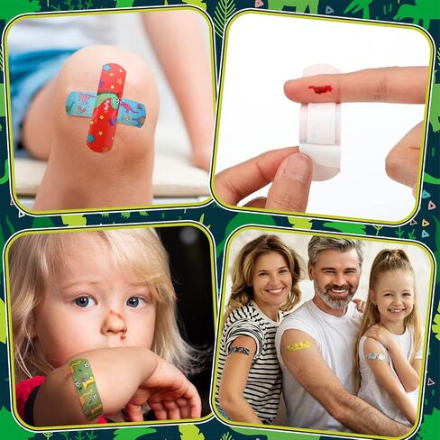 Estune 75 Pcs Kids Dinosaur Bandages,15 Styles Adhesive Cartoon in Saudi Arabia