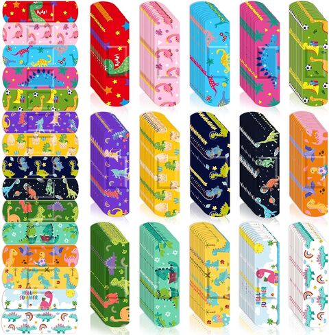Estune 75 Pcs Kids Dinosaur Bandages,15 Styles Adhesive Cartoon in Saudi Arabia