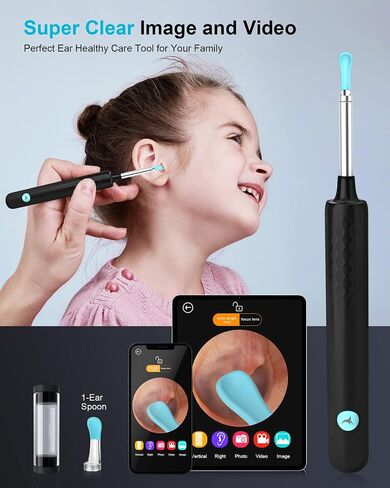 Ear Wax Removal, Earwax Remover Tool, Ear Camera, Ear Scope with Ear Wax Cleaner Tool Compatible with iPhone, iPad, Android Smart Phones (Blue) in Kuwait