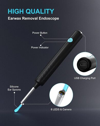 Ear Wax Removal, Earwax Remover Tool, Ear Camera, Ear Scope with Ear Wax Cleaner Tool Compatible with iPhone, iPad, Android Smart Phones (Blue) in Kuwait