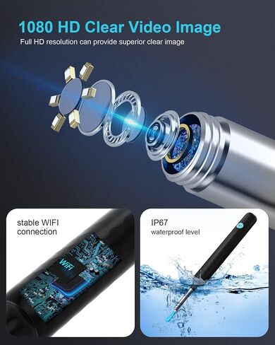 Ear Wax Removal, Earwax Remover Tool, Ear Camera, Ear Scope with Ear Wax Cleaner Tool Compatible with iPhone, iPad, Android Smart Phones (Blue) in Kuwait