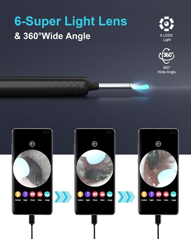 Ear Wax Removal, Earwax Remover Tool, Ear Camera, Ear Scope with Ear Wax Cleaner Tool Compatible with iPhone, iPad, Android Smart Phones (Blue) in Kuwait