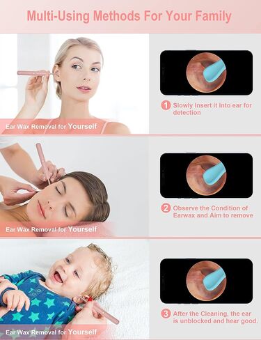 Ear Wax Removal, Earwax Remover Tool, Ear Camera, Ear Scope with Ear Wax Cleaner Tool Compatible with iPhone, iPad, Android Smart Phones (Blue) in Kuwait