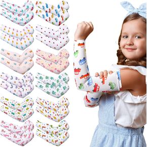 Bonuci 12 Pairs Eczema Sleeves for Kids Elastic Eczema Arm or Leg Sleeves Kids Arm Sleeves Toddler Scratch Sleeves Eczema Wet Wraps Soft UV Protection for Itch Relief Boy Girl (Small)