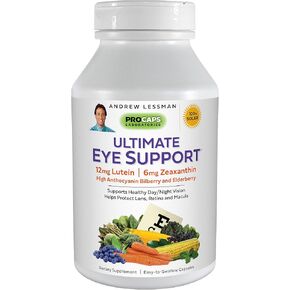 ANDREW LESSMAN Ultimate Eye Support with Astaxanthin 30 Softgels – 12mg Lutein, 6mg Zeaxanthin, 4mg Astaxanthin, Bilberry, Key Nutrients to Support Eye Health & Promote Healthy Vision. No Additives