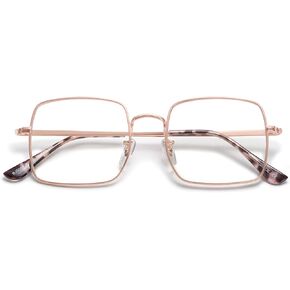 SOJOS Blue Light Blocking Glasses Women Square Metal Computer Eyeglasses SJ5063