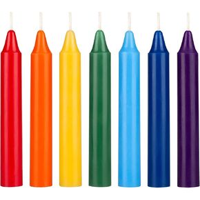 MEGA CANDLES Unscented Assorted Color Chakra Candle, Hand Poured Premium Wax Candles