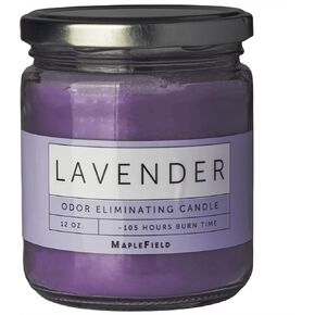 Odor Eliminating Candle - Air Freshener - Eliminates Cooking, Cigarette Smoke, Pet Odors and More - 105 Hour Burn Time - 12 OZ (Jasmine)