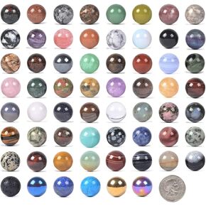 Natural Mixed Gemstone Tumble 20mm Gemstone Mineral Crystal Healing Energy Sphere Ball (Pack of 10) in Kuwait