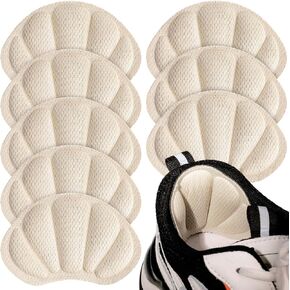 Shoe Heel Inserts, 16 Pcs Mesh Self-Adhesive Heel Cushion Pads for Back of Heel, Heel Cushion Inserts Prevent Shoes Too Big for Women Men, Black