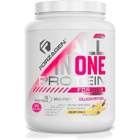 Forzagen All in One Protein for Her | Women’s Protein Powder with Multi Collagen Peptides | Hydrolyzed Collagen Supplement, Gut Health, Great for Pre & Post Workout | Dutch Chocolate, 30+ Servings