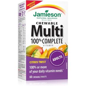 Jamieson 100% Complete Chewable Multivitamin for Adults Citrus Twist Multi, 60 chewable Tablets in Kuwait