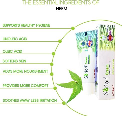 Sorion Herbal Cream - Eczema Psoriasis - for Dry, Flaky, Itchy Skin Relief and Support with Coconut Oil, Neem, Turmeric (Travel-Size) in Saudi Arabia