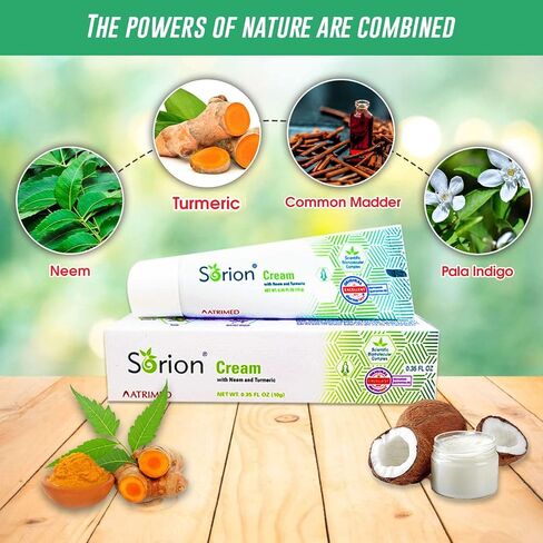 Sorion Herbal Cream - Eczema Psoriasis - for Dry, Flaky, Itchy Skin Relief and Support with Coconut Oil, Neem, Turmeric (Travel-Size) in Saudi Arabia