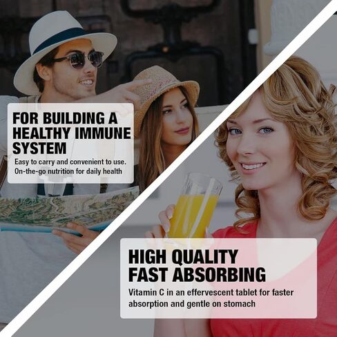 FAST&UP فيتامين C 1000 ملغ - مضادات الأكسدة - دعم المناعة - بناء مناعتك - 20 قرص فوارة - حمض الأسكوربيك عالي الامتصاص - معزز الكولاجين - مضاد أكسدة قوي - نكهة البرتقال in Kuwait