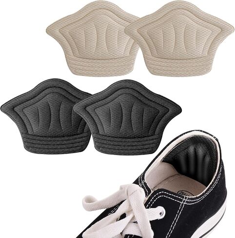 زوجان من مقابض الكعب السميكة غير القابلة للانزلاق من سيبا للأحذية الفضفاضة وبطانة داخلية لحماية الكعب ذاتية اللصق من البثور، رقعة إصلاح كعب الحذاء للرجال والنساء (أسود وعاري) in Kuwait