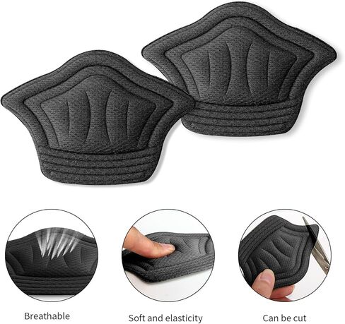 زوجان من مقابض الكعب السميكة غير القابلة للانزلاق من سيبا للأحذية الفضفاضة وبطانة داخلية لحماية الكعب ذاتية اللصق من البثور، رقعة إصلاح كعب الحذاء للرجال والنساء (أسود وعاري) in Kuwait