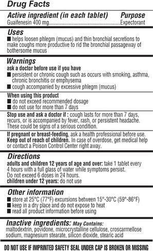 Health Pharma Mucus Relief Guaifenesin 400 mg مقشع سريع المفعول، رقيق ويخفف المخاط والسعال والبرد والأنفلونزا أقارنه بالمكونات النشطة Mucinex (صغير، 60 قطعة) in Kuwait