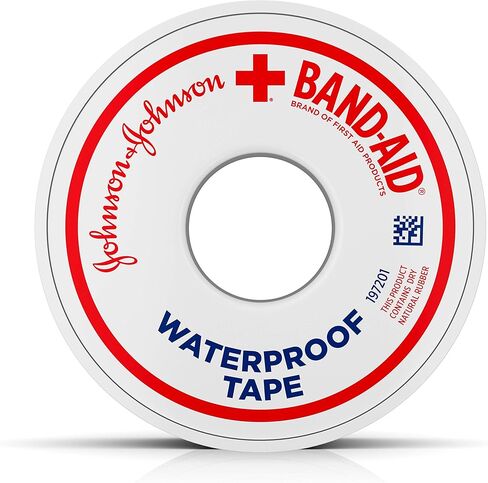 شريط مقاوم للماء من العلامة التجارية Band-Aid لمنتجات الإسعافات الأولية لتأمين الضمادات، 0.5 بوصة × 10 ياردات in Kuwait