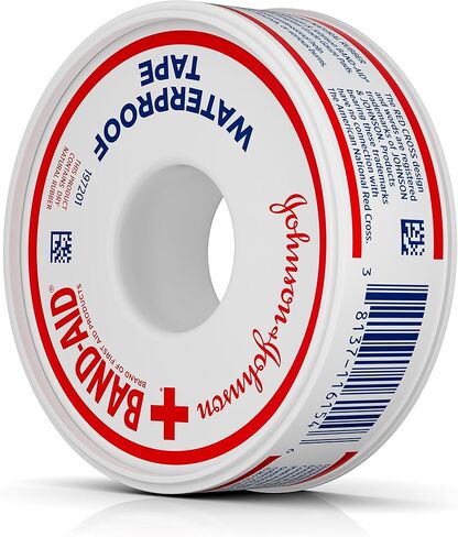 شريط مقاوم للماء من العلامة التجارية Band-Aid لمنتجات الإسعافات الأولية لتأمين الضمادات، 0.5 بوصة × 10 ياردات in Kuwait