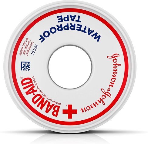 شريط مقاوم للماء من العلامة التجارية Band-Aid لمنتجات الإسعافات الأولية لتأمين الضمادات، 0.5 بوصة × 10 ياردات in Kuwait