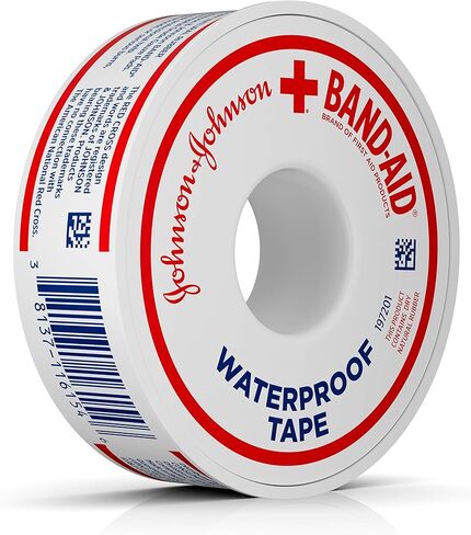 شريط مقاوم للماء من العلامة التجارية Band-Aid لمنتجات الإسعافات الأولية لتأمين الضمادات، 0.5 بوصة × 10 ياردات in Kuwait