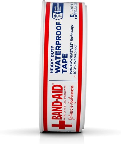 شريط مقاوم للماء من العلامة التجارية Band-Aid لمنتجات الإسعافات الأولية لتأمين الضمادات، 0.5 بوصة × 10 ياردات in Kuwait