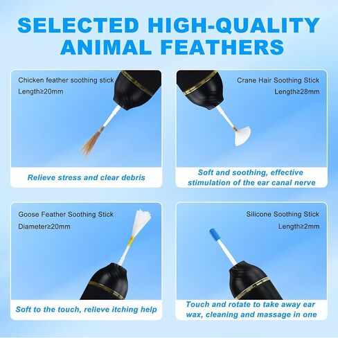 TopQuaFocus Electric Decompression Ear Picker,Electric Ear Cleaner Earwax Removal Kit, Ear Cleaning Tool with A Variety of Soothing Nature Music and 4 Eco-Animal Fluffs in Kuwait