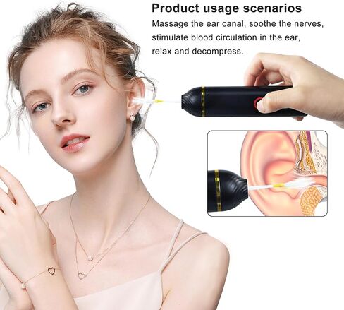 TopQuaFocus Electric Decompression Ear Picker,Electric Ear Cleaner Earwax Removal Kit, Ear Cleaning Tool with A Variety of Soothing Nature Music and 4 Eco-Animal Fluffs in Kuwait