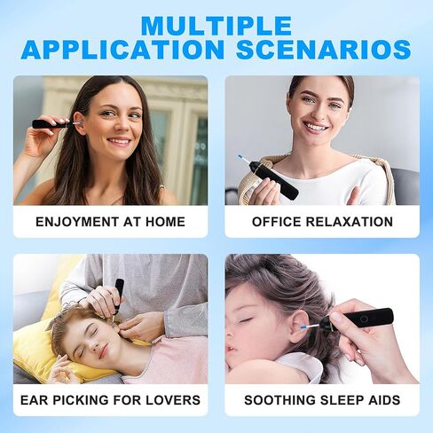 TopQuaFocus Electric Decompression Ear Picker,Electric Ear Cleaner Earwax Removal Kit, Ear Cleaning Tool with A Variety of Soothing Nature Music and 4 Eco-Animal Fluffs in Kuwait