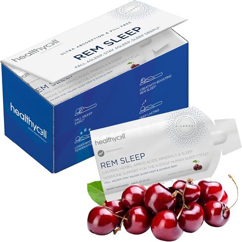 هيلثسيل ريم نوم، مساعد نوم البالغين، مكمل نوم قوي للغاية مع الميلاتونين، بلسم الليمون، غابا، ميكروجيل (7 عبوات جل) in Kuwait