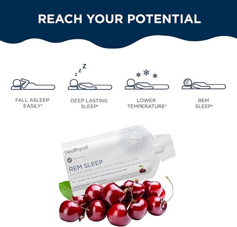 هيلثسيل ريم نوم، مساعد نوم البالغين، مكمل نوم قوي للغاية مع الميلاتونين، بلسم الليمون، غابا، ميكروجيل (7 عبوات جل) in Kuwait