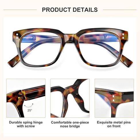 نظارات قراءة ماديسون أفينيو مكونة من 3 قطع متعددة الألوان مربعة الشكل زرقاء اللون تحجب الضوء للنساء، قارئات كمبيوتر بمفصلات زنبركية in Kuwait