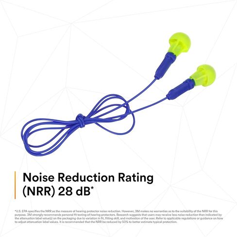 3M 3181000 E A R Push-Ins Earplugs, Cordless, 28nrr, Yellow/Blue, 100 Pairs in Kuwait