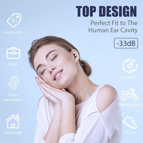 سدادات أذن الحفلات الموسيقية عالية الدقة من Micesea - سدادات أذن لتقليل الضوضاء، حماية السمع قابلة لإعادة الاستخدام لموسيقيي الحفلات الموسيقية والطائرات والدراجات النارية وحساسية النوم والضوضاء - 8 أطراف أذن بمقاس XS، S، M، L in Kuwait
