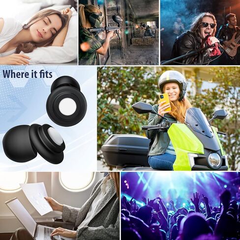 سدادات أذن الحفلات الموسيقية عالية الدقة من Micesea - سدادات أذن لتقليل الضوضاء، حماية السمع قابلة لإعادة الاستخدام لموسيقيي الحفلات الموسيقية والطائرات والدراجات النارية وحساسية النوم والضوضاء - 8 أطراف أذن بمقاس XS، S، M، L in Kuwait