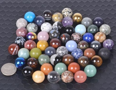 Natural Mixed Gemstone Tumble 20mm Gemstone Mineral Crystal Healing Energy Sphere Ball (Pack of 10) in Kuwait