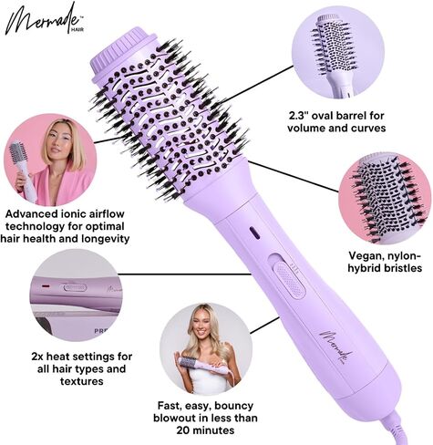 Mermade Hair | 2.3" Blow Dry Brush | 2 In 1 Blow Dryer For Bouncy Blowout in Saudi Arabia