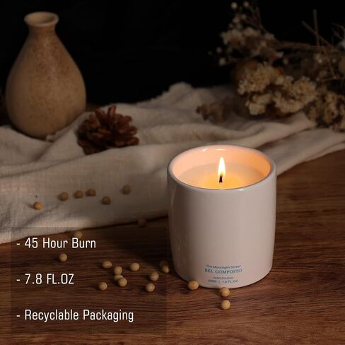 Bel Composto Candle, Fruit & Woody Scented Candle, Candles for Home Scented, Candles Gifts for Women, Soy Wax, 7.8 Oz 45 Hour Burn, Aromatherapy Candle, Scented Candles for Men, Ceramic Jar Candles in Saudi Arabia