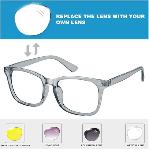 نظارات WOWSUN Blue Light Filter للجنسين Nerd بدون وصفة طبية، نظارات كمبيوتر زرقاء تحجب الضوء... in Kuwait