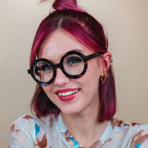 Zeelool Retro Thick Round Blue Light Blocking Glasses for Women Men Calhoun ZOA01776 in Kuwait