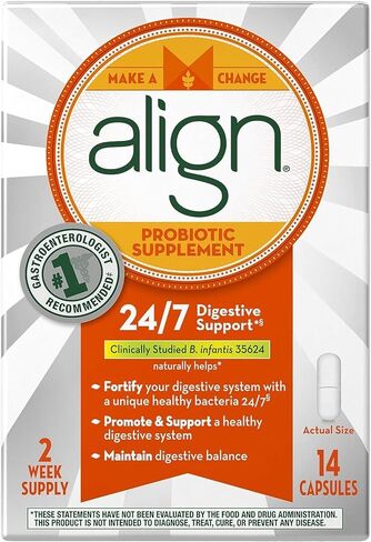 Align Probiotic، بروبيوتيك للنساء والرجال، مكمل بروبيوتيك يومي لصحة الجهاز الهضمي*، البروبيوتيك رقم 1 الموصى به من قبل الأطباء وأطباء الجهاز الهضمي‡، 14 كبسولة in Kuwait