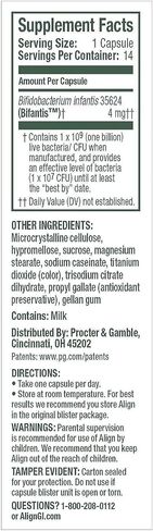 Align Probiotic، بروبيوتيك للنساء والرجال، مكمل بروبيوتيك يومي لصحة الجهاز الهضمي*، البروبيوتيك رقم 1 الموصى به من قبل الأطباء وأطباء الجهاز الهضمي‡، 14 كبسولة in Kuwait