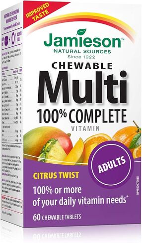 Jamieson 100% Complete Chewable Multivitamin for Adults Citrus Twist Multi, 60 chewable Tablets in Saudi Arabia